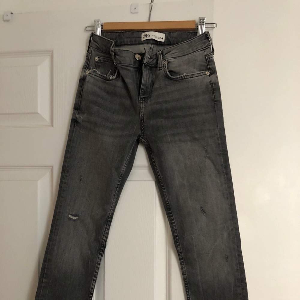 Zara Skinny washed grey denim pants